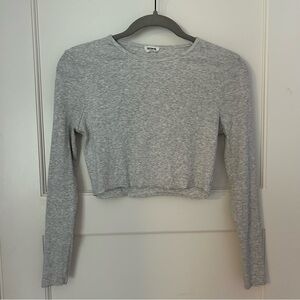 Cotton On Cropped Long Sleeve Ribbed Top